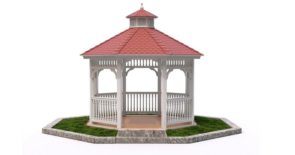 gazebo with white background