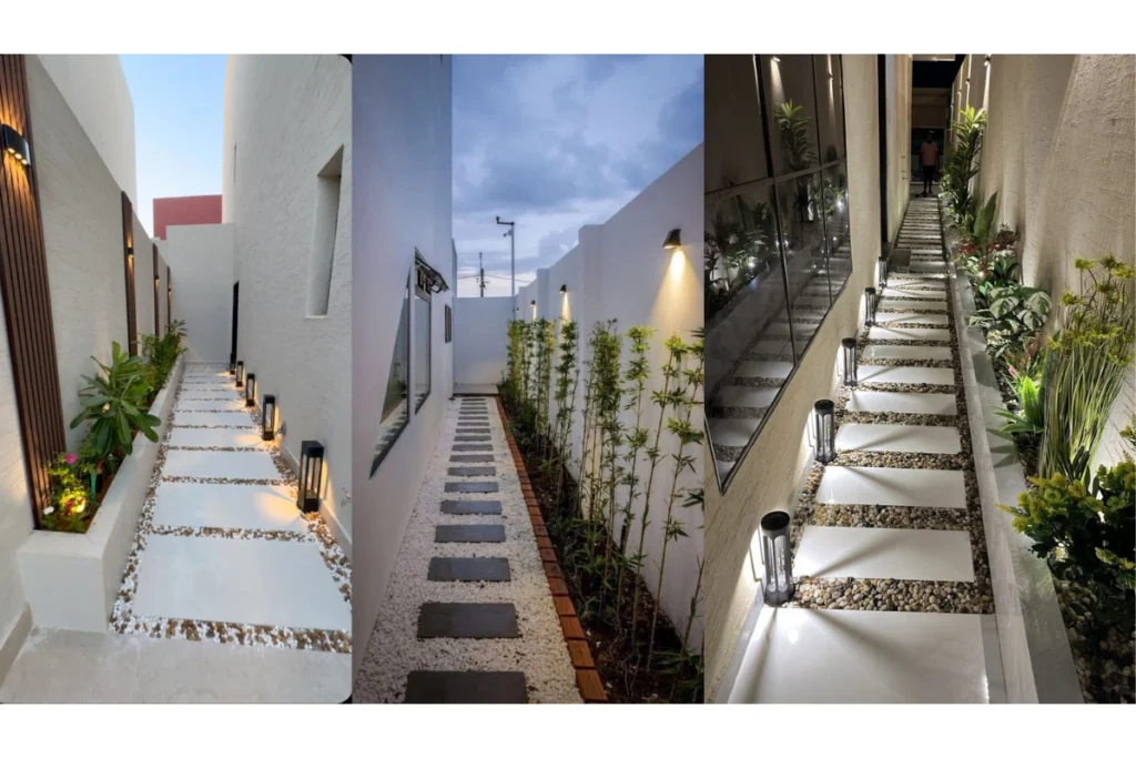 Decorative gravel pathway in a Dubai garden