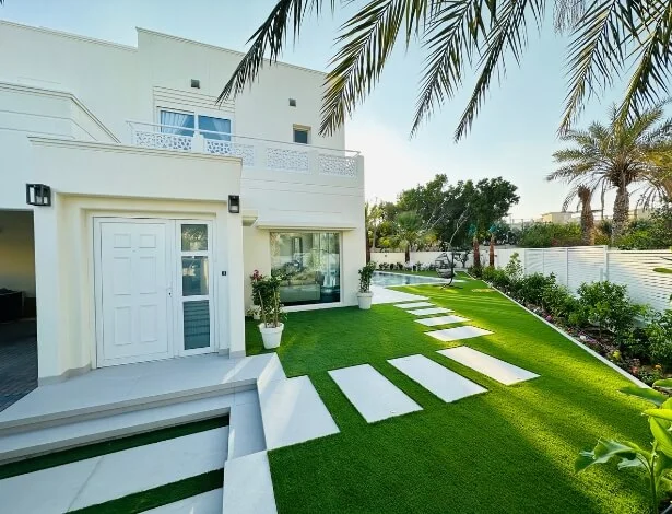Soft landscaping installation in a Dubai villa garden