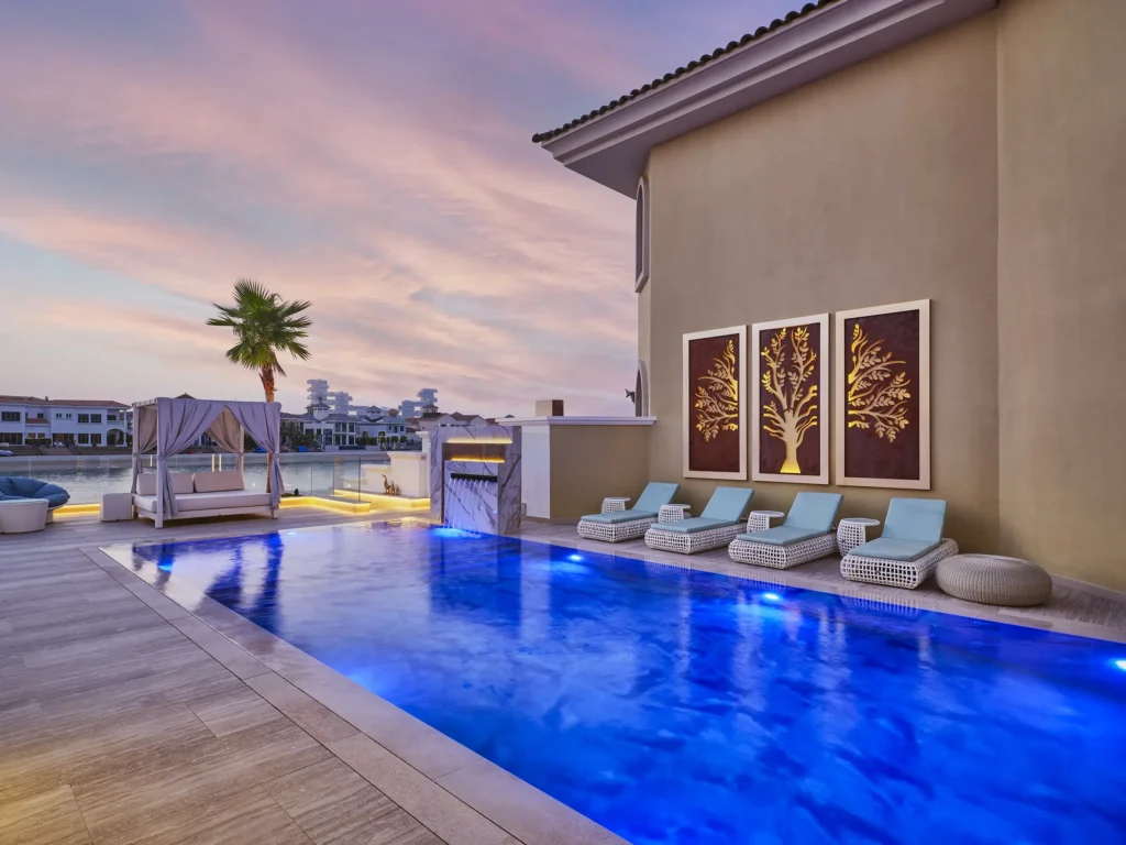 Swimming pool maintenance company visit at Dubai villa
