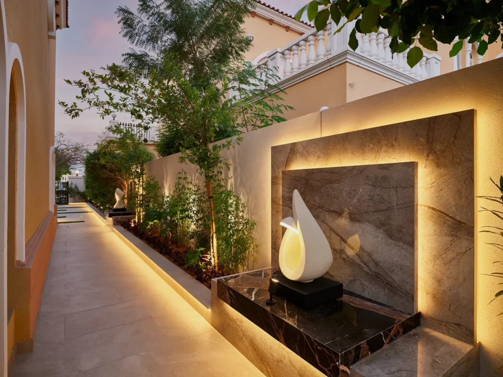 Water features Tiles LED lighting for Dubai villa outdoor space